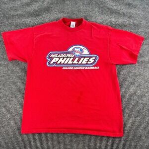 Philadelphia Phillies Shirt Men Extra Large Red Logo 7 Athletics 1999 Graphic *